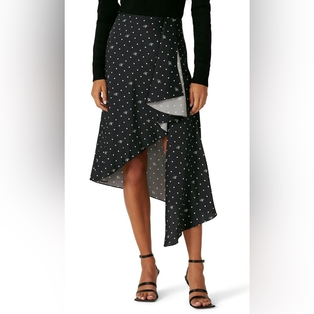 MONSE M Dot Cascade Slip Skirt Black 10 - Picture 2 of 16
